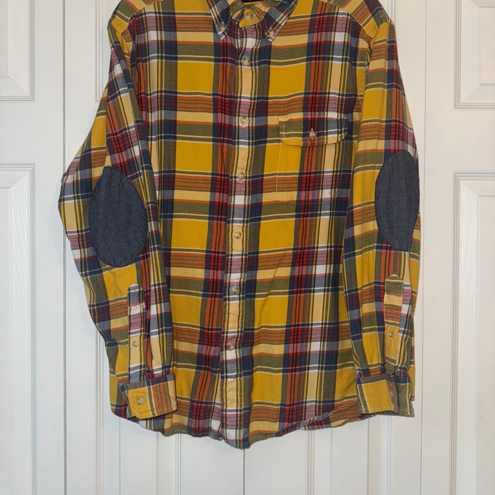 Cremieux Collection Plaid Men's Button-Up Shirt w/ Elbow Patches